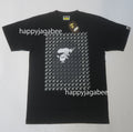 A BATHING APE STA HOUNDSTOOTH APE HEAD TEE