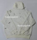 A BATHING APE DESTROYED COLLEGE RELAXED FIT LAYERED PULLOVER HOODIE