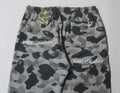 A BATHING APE HEATHER GRAY CAMO SWEAT PANTS