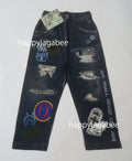 A BATHING APE BAPE KIDS BAPE EMBLEM DENIM PRINT SWEAT PANTS