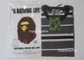 A BATHING APE APE HEAD ONE POINT POCKET RELAXED FIT STRIPE TEE