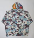 A BATHING APE MAP CAMO SHARK RELAXED FIT FULL ZIP HOODIE