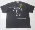 A BATHING APE GARMENT DYE SPRAY PRINT COLLEGE RELAXED FIT TEE