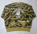 A BATHING APE 11ST CAMO JACQUARD COLLEGE RELAX FIT CREWNECK SWEATSHIRT