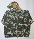 A BATHING APE MAP CAMO SHARK RELAXED FIT FULL ZIP HOODIE