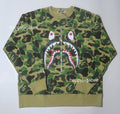 A BATHING APE ABC CAMO SHARK CREWNECK SWEAT SHIRT