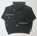 A BATHING APE DESTROYED COLLEGE RELAXED FIT LAYERED PULLOVER HOODIE