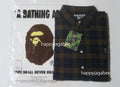 A BATHING APE ONE POINT FLANNEL CHECK RELAXED FIT SHIRT