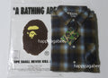 A BATHING APE APE HEAD ONE POINT CHECK RELAXED FIT SHIRT