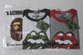 A BATHING APE BAPE x THE ROLLING STONES APE CAMO TONGUE 3/4 SLEEVE RAGLAN TEE