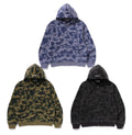 A BATHING APE 1ST CAMO HEAVY WASH CROPPED FIT ZIP HOODIE