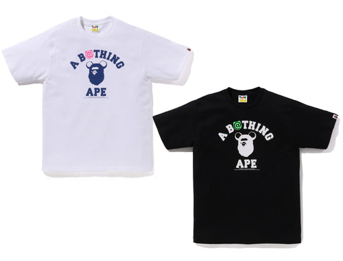 A BATHING APE BAPE x MEDICOM TOY BE@R COLLEGE TEE