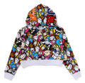 A BATHING APE Ladies' BABY MILO x SANRIO CHARACTERS CROPPED SHARK FULL ZIP HOODIE