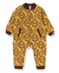 A BATHING APE BAPE KIDS BANANA MILO KNIT JACQUARD COVERALL