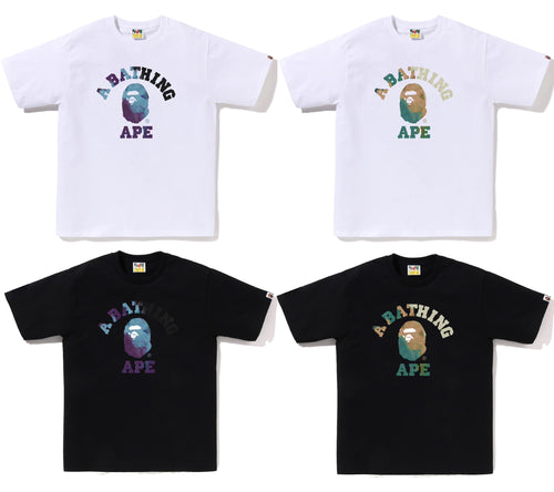 A BATHING APE TIE DYE COLLEGE TEE