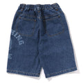 A BATHING APE BAPE KIDS COLLEGE MIDDLE LENGTH 10OZ DENIM SHORTS