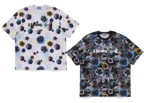 A BATHING APE FLORAL CAMO LOGO RELAXED FIT TEE