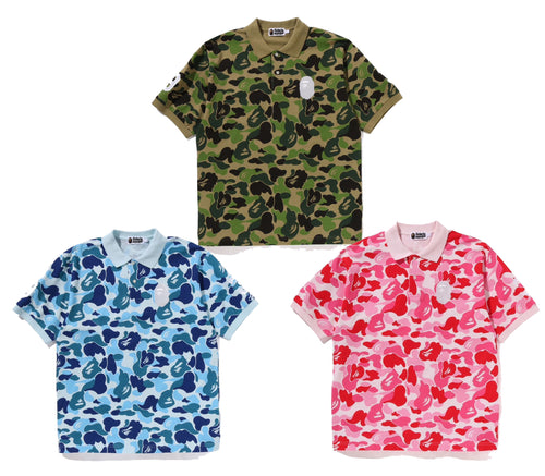 A BATHING APE ABC CAMO LARGE APE HEAD POLO ( RELAXED FIT )