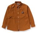 A BATHING APE BATHING APE LOGO CANVAS L/S WORK SHIRT