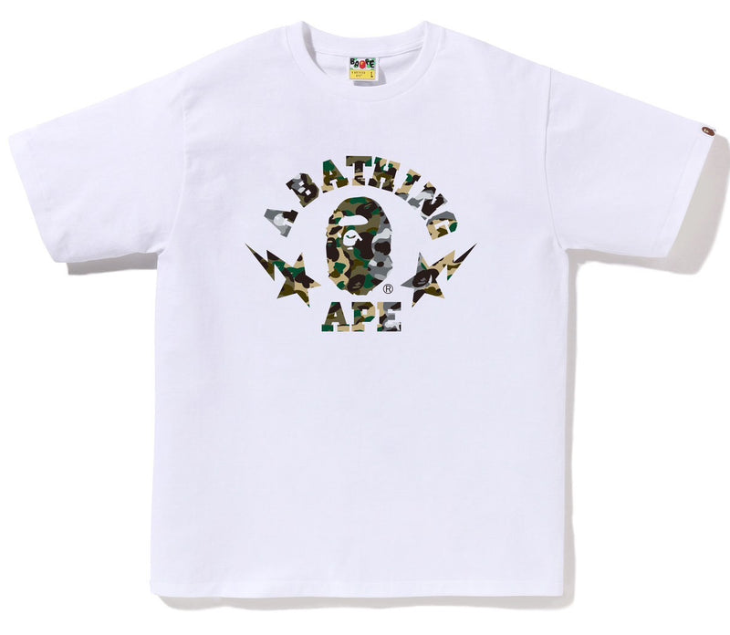 A BATHING APE 1ST CAMO CRAZY STA COLLEGE TEE