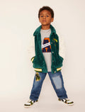 A BATHING APE BAPE KIDS COLLEGE BOA VARSITY JACKET