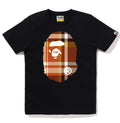 A BATHING APE Ladies' BAPE CHECK BIG APE HEAD TEE