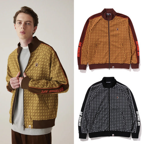 A BATHING APE STA HOUNDSTOOTH JACQUARD TRACK JACKET