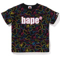 A BATHING APE BAPE KIDS NEON CAMO BAPE TEE