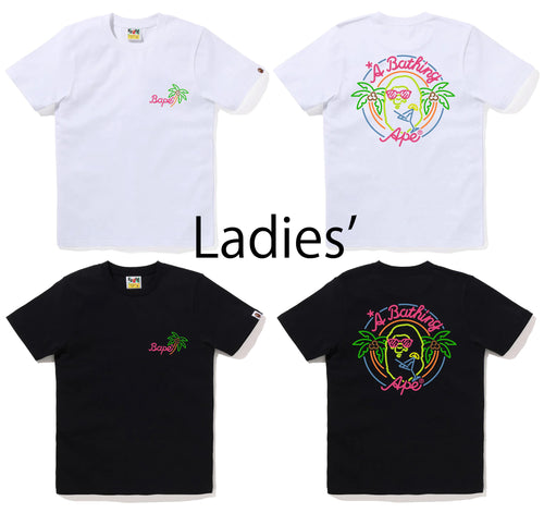 A BATHING APE Ladies' NEON APE HEAD TEE