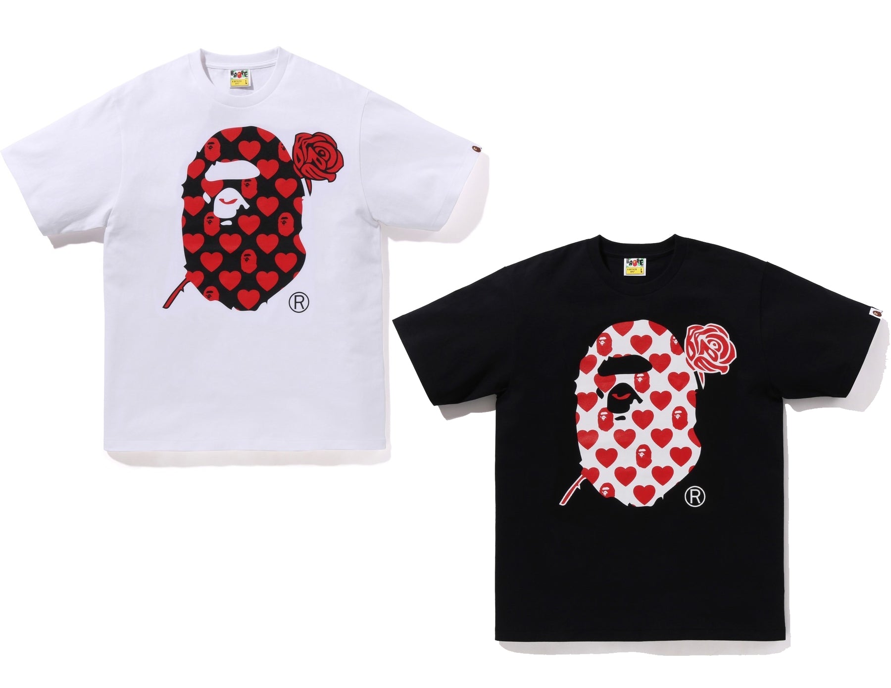 A BATHING APE VALENTINE APE HEAD TEE