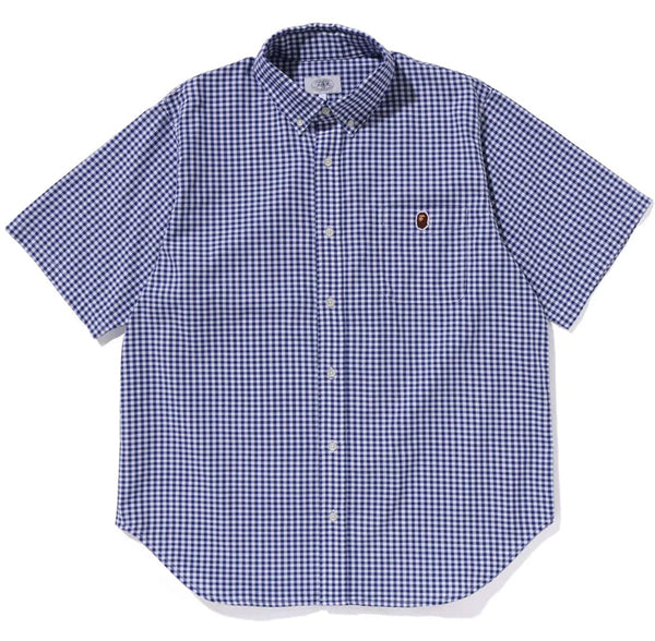 A BATHING APE ONE POINT GINGHAM CHECK BD SHIRT-ONLINE EXCLUSIVE-