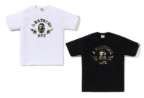 A BATHING APE 1ST CAMO CRAZY STA COLLEGE TEE