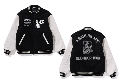 A BATHING APE BAPE x NBHD VARSITY JACKET APE Ver.