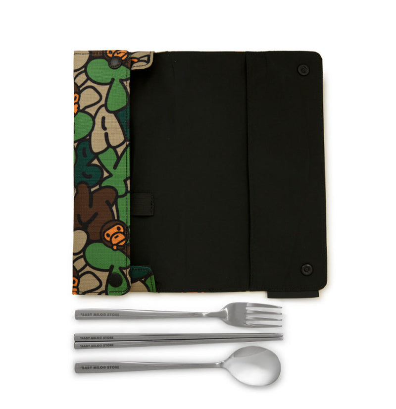 A BATHING APE BABY MILO STORE ABC MILO CUTLERY SET