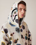 A BATHING APE FLORAL CAMO SHARK RELAXED FIT FULL ZIP HOODIE