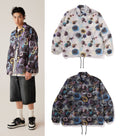 A BATHING APE FLORAL CAMO BATHING APE LOGO NYLON COACH JACKET