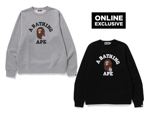 A BATHING APE ONLINE EXCLUSIVE BAPE ONLINE COLLEGE CREWNECK