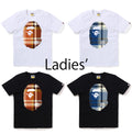 A BATHING APE Ladies' BAPE CHECK BIG APE HEAD TEE