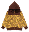 A BATHING APE BAPE KIDS BANANA MILO KNIT JACQUARD ZIP HOODIE