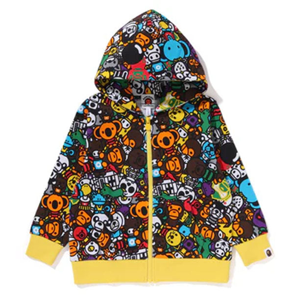 A BATHING APE BAPE KIDS MILO ALL SAFARI ZIP HOODIE