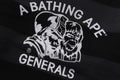 A BATHING APE GENERAL HEAD MOTIF STRIPE RELAXED FIT SWEATER