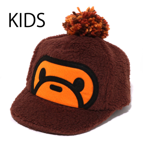 A BATHING APE BAPE KIDS BABY MILO POMPON BOA CAP