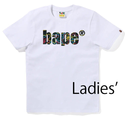 A BATHING APE Ladies' NEON CAMO BAPE LOGO TEE