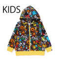 A BATHING APE BAPE KIDS MILO ALL SAFARI ZIP HOODIE