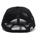 A BATHING APE LOGO COTTON PANEL MESH CAP