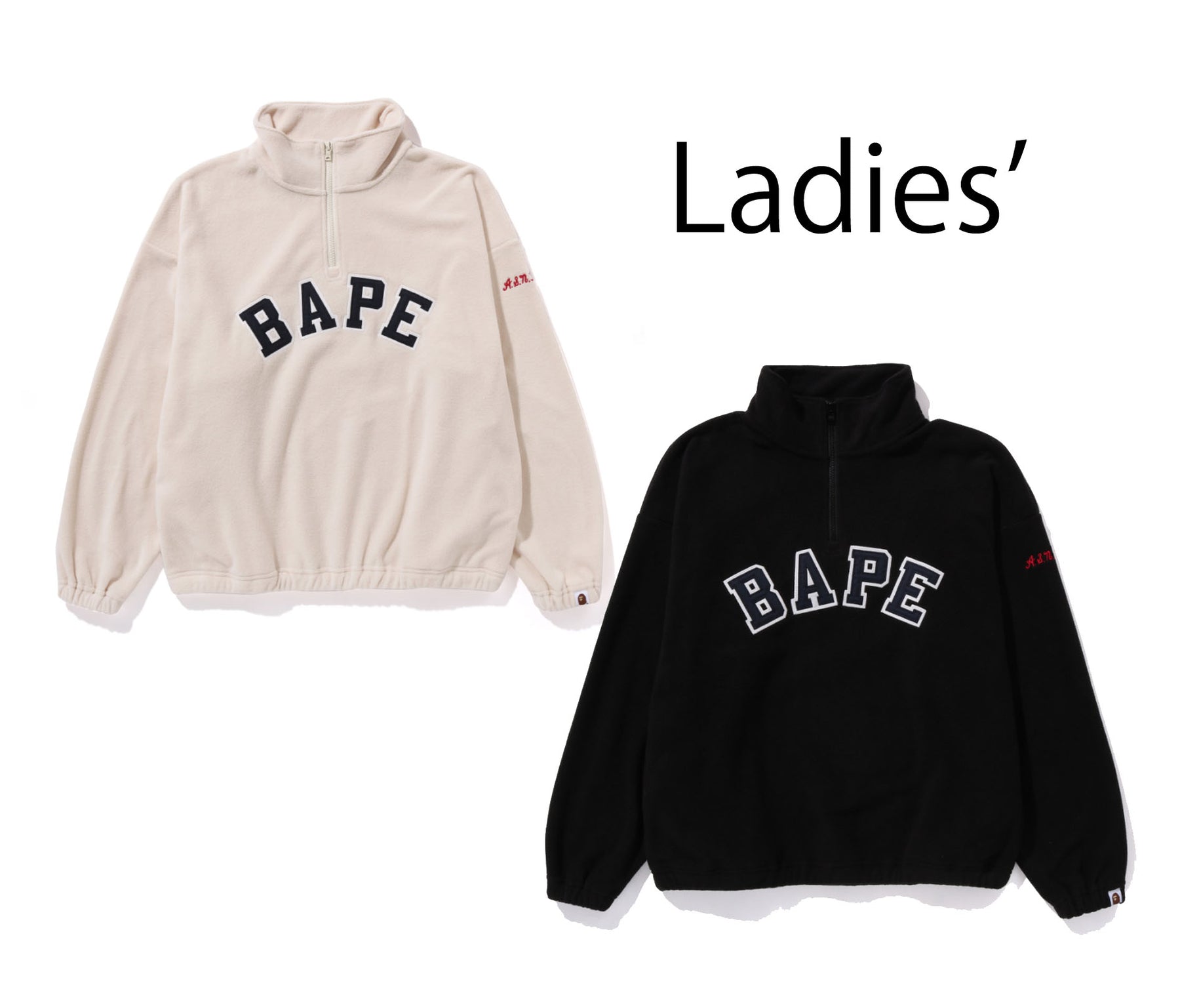 A BATHING APE Ladies' BAPE FLEECE HALF ZIP – happyjagabee store