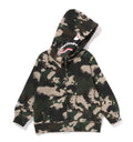 A BATHING APE BAPE KIDS MAP CAMO SHARK ZIP HOODIE