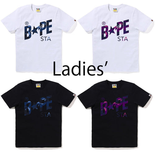 A BATHING APE Ladies' COLOR CAMO BAPE STA LOGO TEE