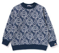 A BATHING APE BAPE KIDS BANANA MILO KNIT JACQUARD CREWNECK