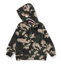 A BATHING APE BAPE KIDS MAP CAMO SHARK ZIP HOODIE